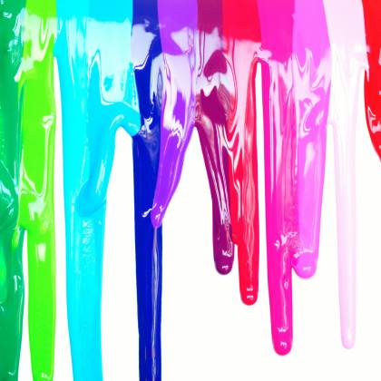 Bright, Colorful Paints Dripping Creating A Rainbow Effect On A White Background, Symbolizing Diversity And Creativity.